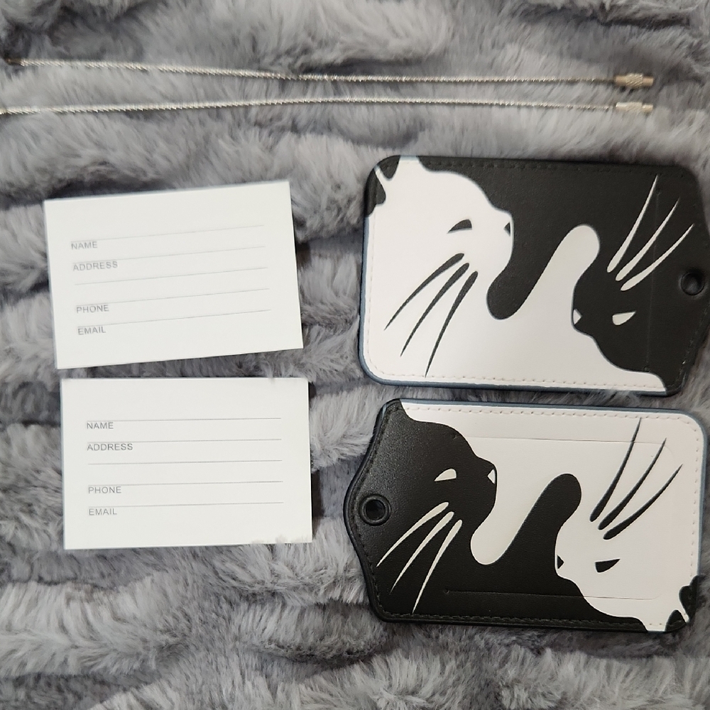 Black and White Cat Luggage Tags